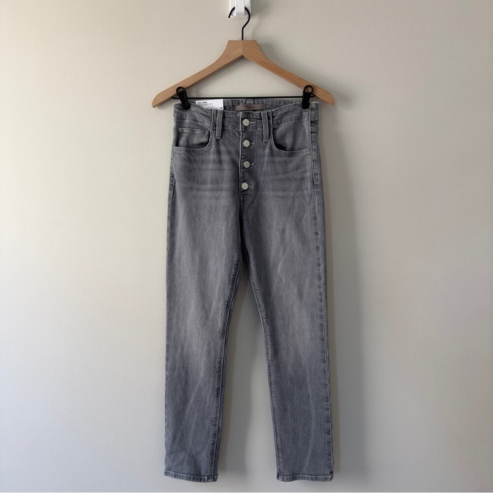 Joe’s The Luna High Rise Cigarette Crop Jeans Gray button fly skinny pockets NWT